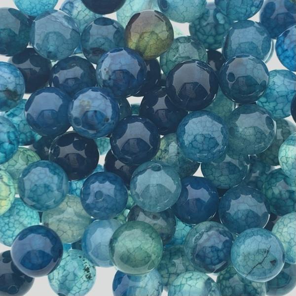 Edelsteen Dragon Veins agaat blauw 8mm-Kraaltjes van Renate