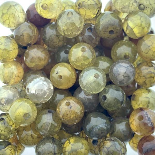 Edelsteen Dragon Veins agaat geelbruin 8mm-Kraaltjes van Renate