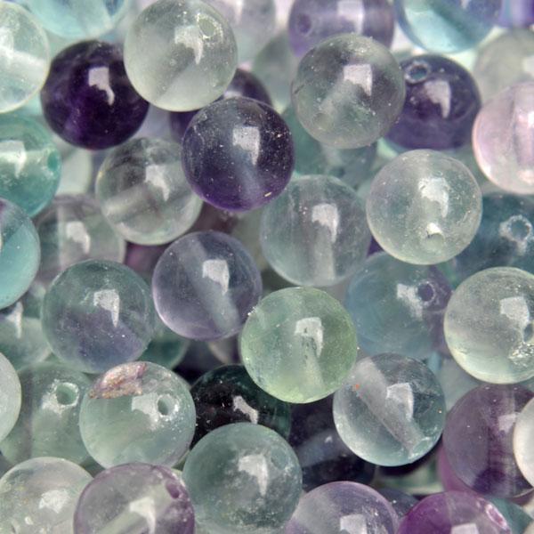 Edelsteen Fluoriet rond 6mm - 10 stuks-Kraaltjes van Renate