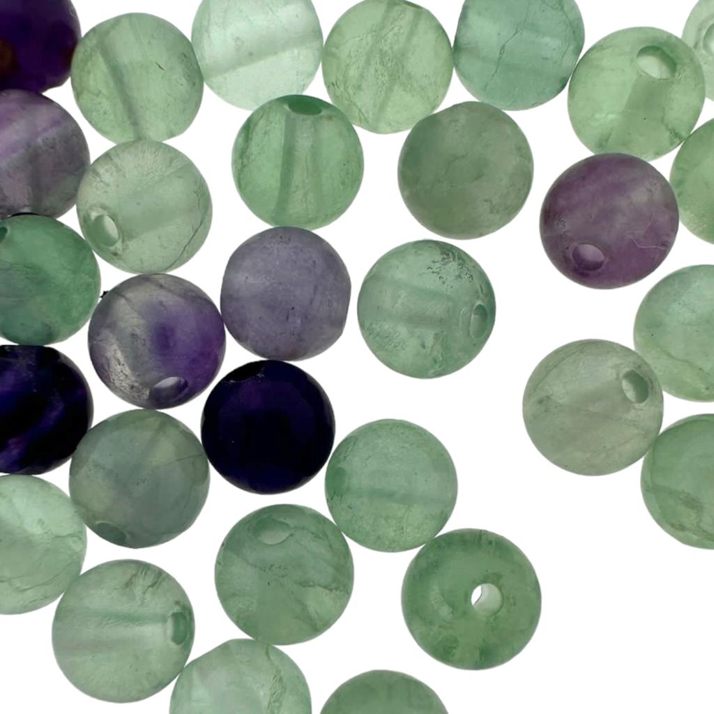 Edelsteen Fluorite rond 6mm - 15 stuks-Kralen-Kraaltjes van Renate