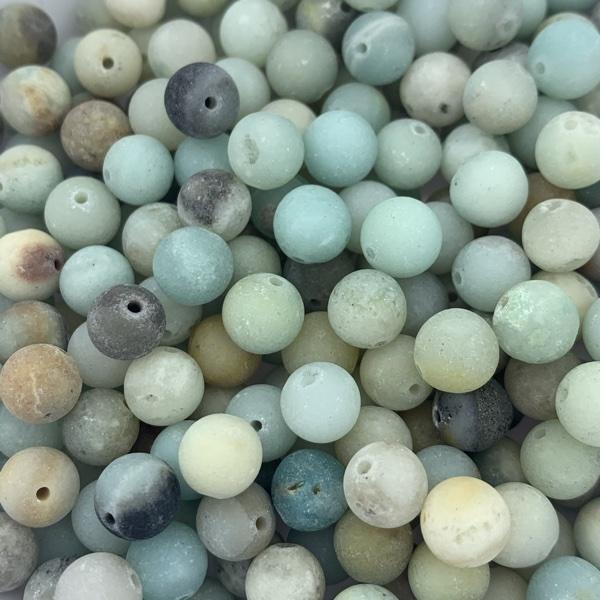 Edelsteen Frosted Amazonite rond 8mm-Kraaltjes van Renate