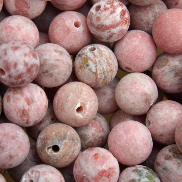 Edelsteen Frosted Crazy agaat rose peach rond 8mm-Kraaltjes van Renate