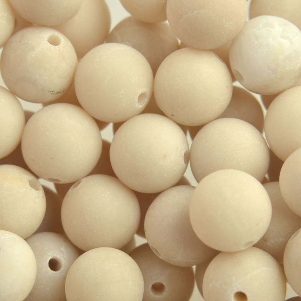 Edelsteen Frosted Fossil 8mm-Kraaltjes van Renate