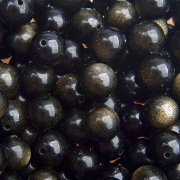 Edelsteen Gold sheen Obsidiaan rond 8mm-Kraaltjes van Renate