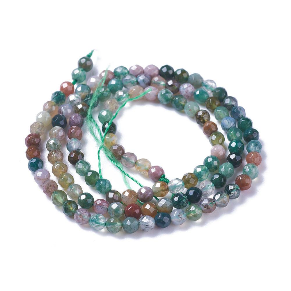 Edelsteen Indian Agaat faceted 2mm- ±40 stuks-bedels-Kraaltjes van Renate