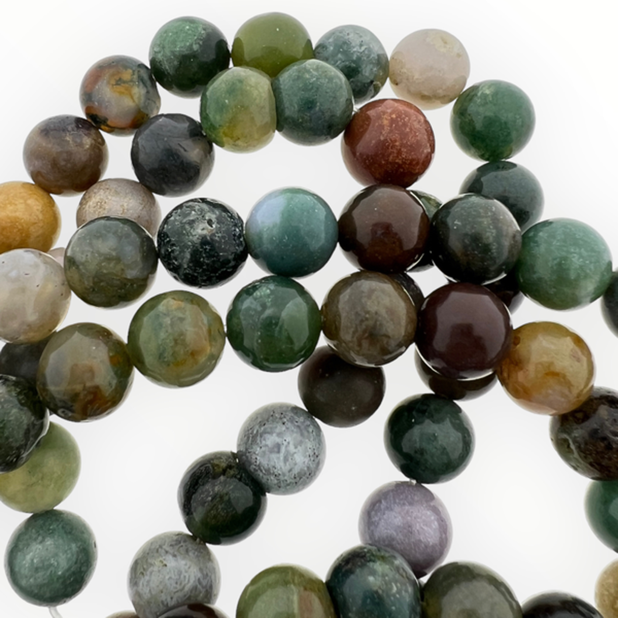 30 Stuks Stenen Kralen Met Groot Gat 10mm - Indiase Agaat Natuursteen Spacer Kralen Voor Armbanden & Sieraden