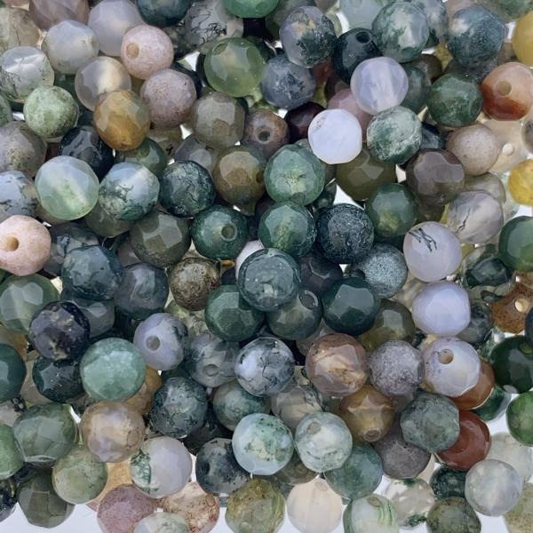 Edelsteen Indian agaat facet rond 4mm - 10 stuks-Kraaltjes van Renate