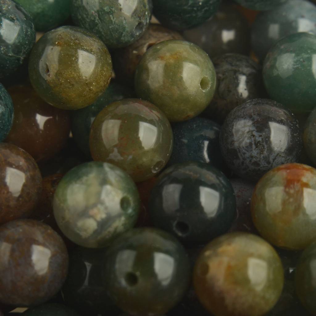 Edelsteen Indian agaat kraal rond 8mm-Kraaltjes van Renate