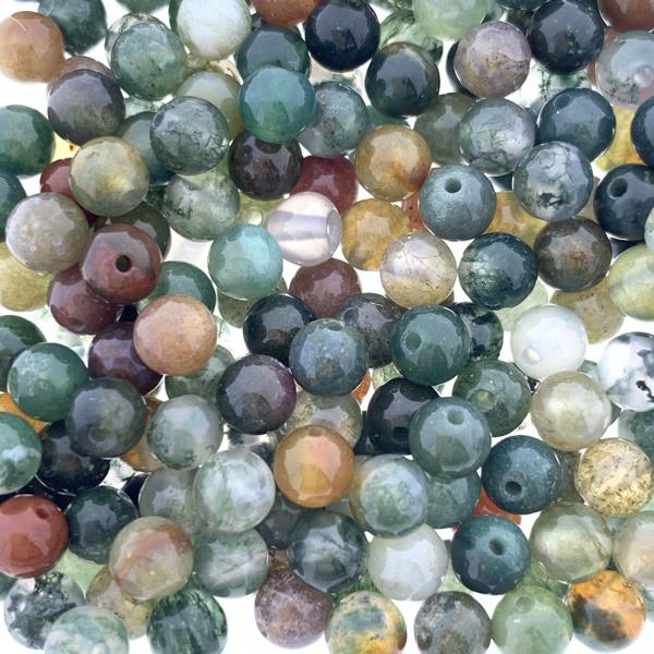 Edelsteen Indian agaat rond 4mm - 10 stuks-Kraaltjes van Renate