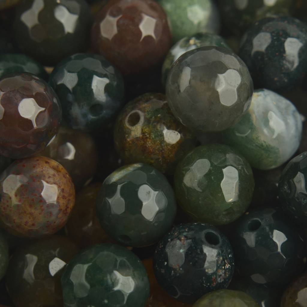 Edelsteen Indian agaat facet rond 8mm-Kraaltjes van Renate