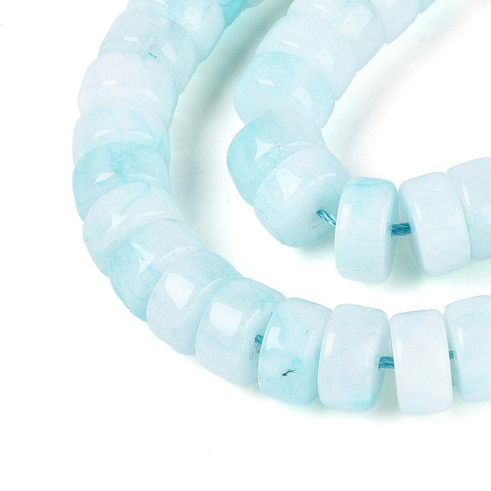 Edelsteen Jade Disc Heishi Lichtcyaan 10mm - per stuk-Kralen-Kraaltjes van Renate