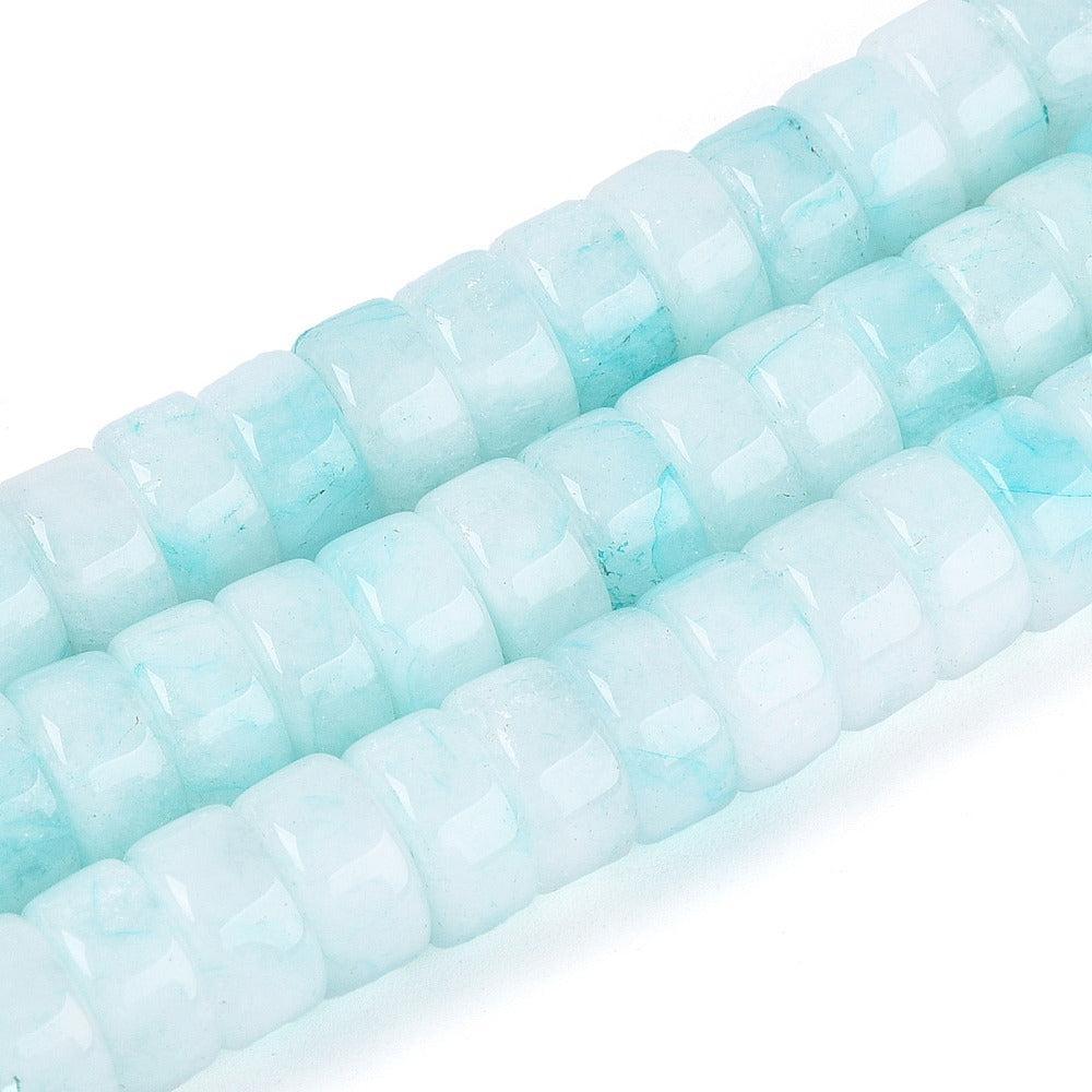 Edelsteen Jade Disc Heishi Lichtcyaan 10mm - per stuk-Kralen-Kraaltjes van Renate