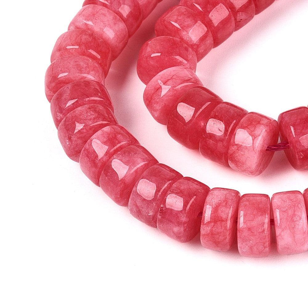 Edelsteen Jade Disc Heishi Roze 10mm - per stuk-Kralen-Kraaltjes van Renate