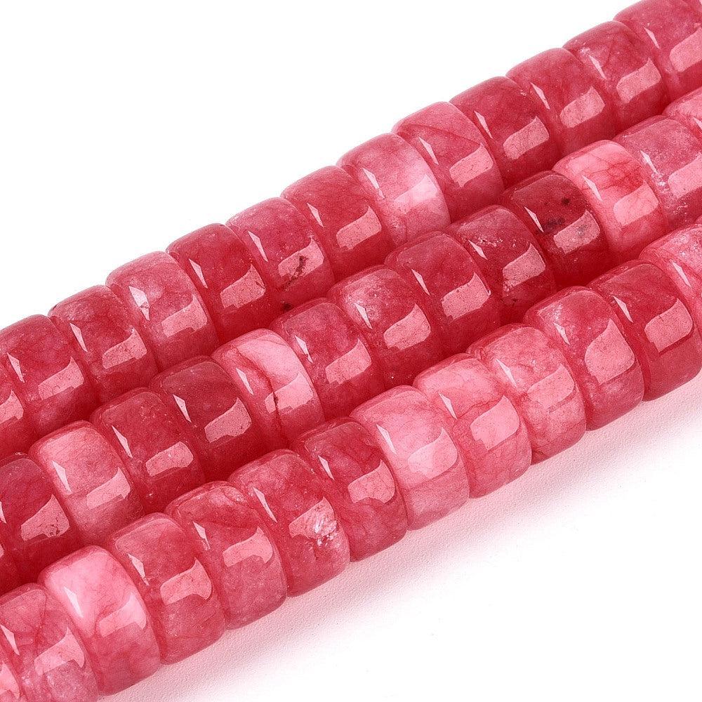 Edelsteen Jade Disc Heishi Roze 10mm - per stuk-Kralen-Kraaltjes van Renate
