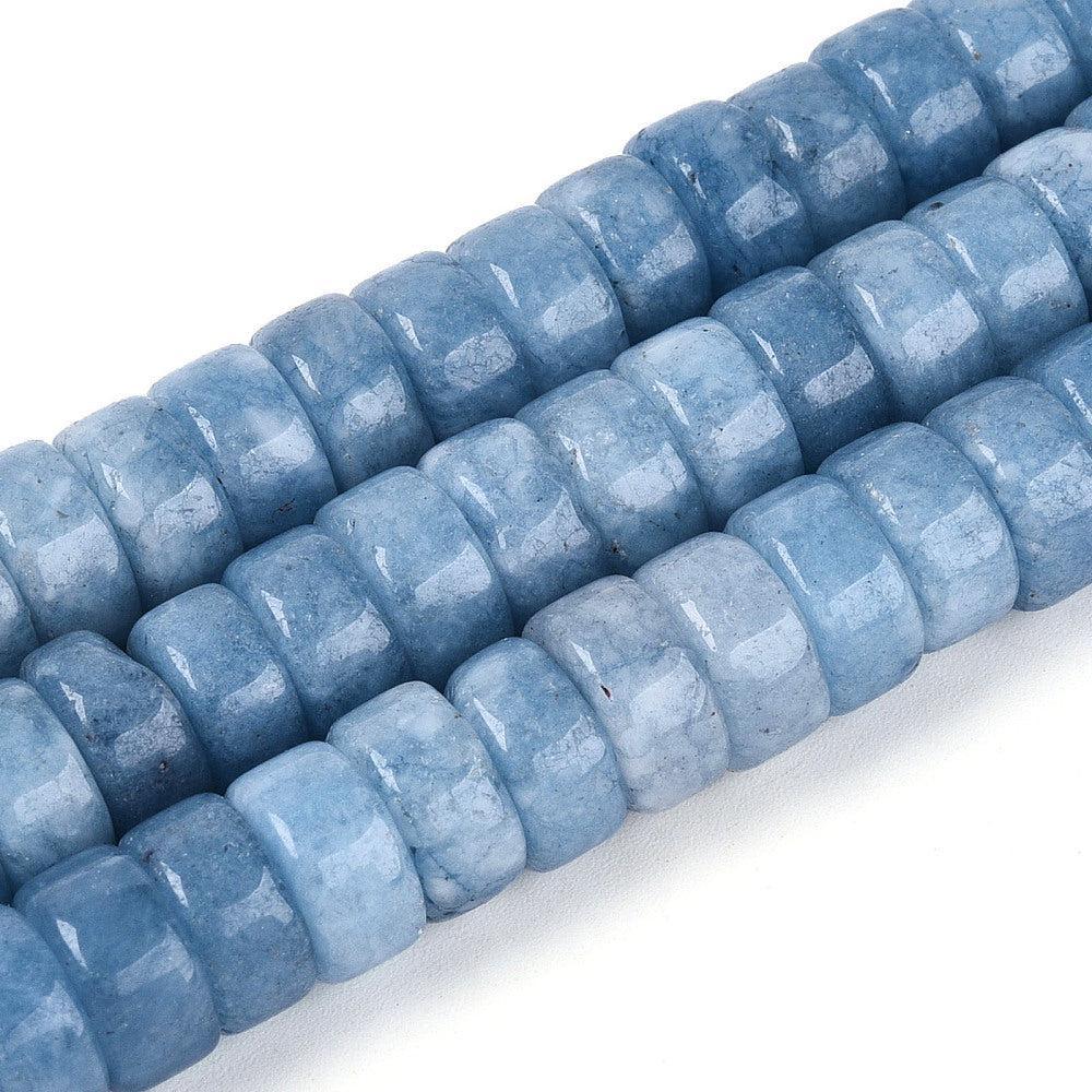 Edelsteen Jade Disc Heishi Staalblauw 10mm - per stuk-Kralen-Kraaltjes van Renate