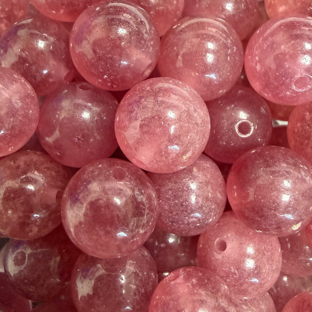 Edelsteen Jade Kraal Rond Facet Oud Roze 10mm - per stuk-Kralen-Kraaltjes van Renate