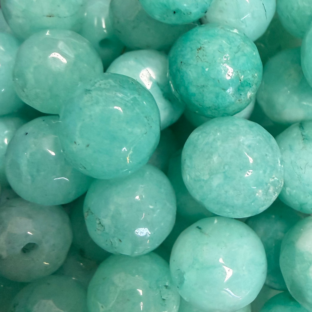 Edelsteen Jade Kraal Rond Facet Turquoise 10mm - per stuk-Kralen-Kraaltjes van Renate