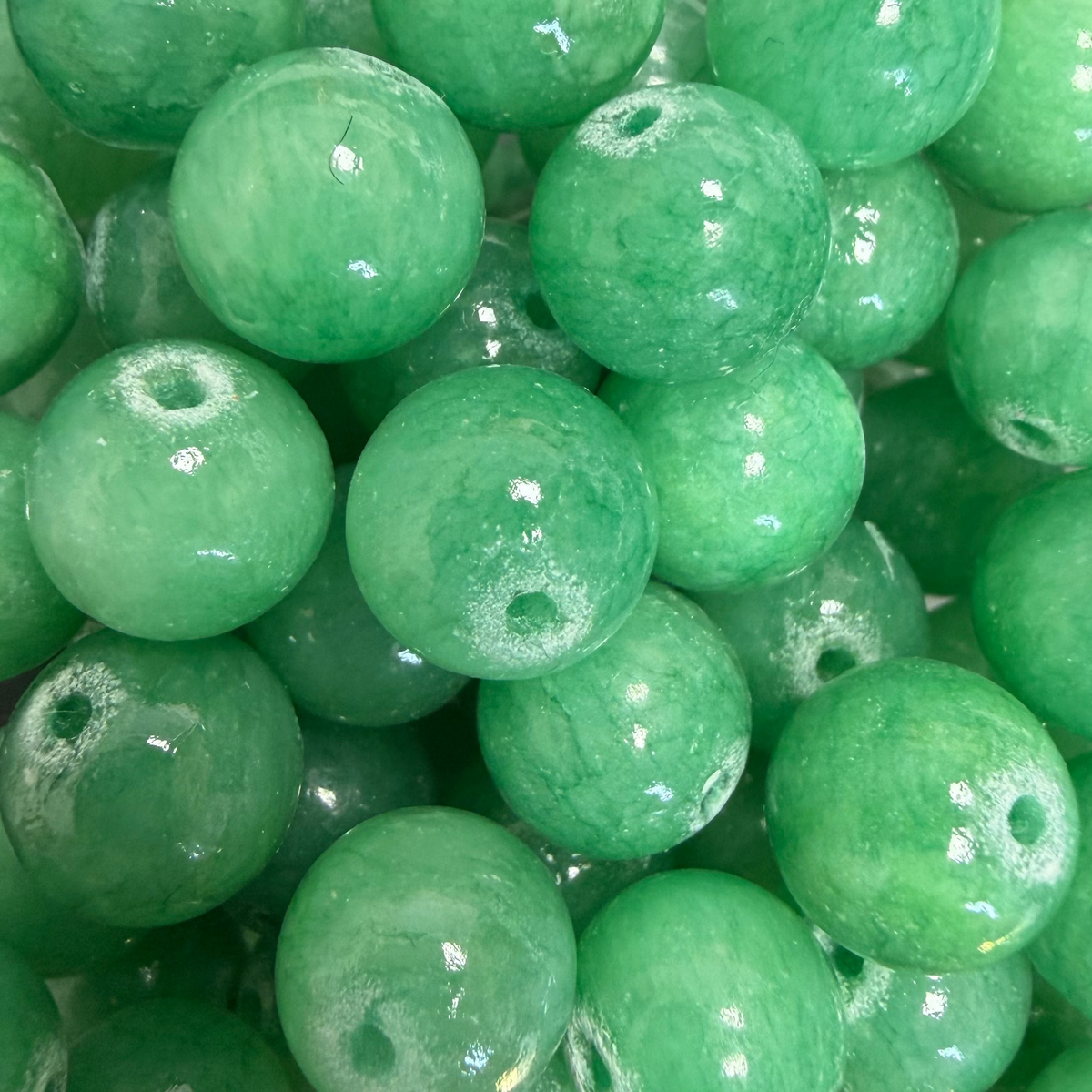 Edelsteen Jade Kraal Rond Groen 10mm - per stuk-Kralen-Kraaltjes van Renate