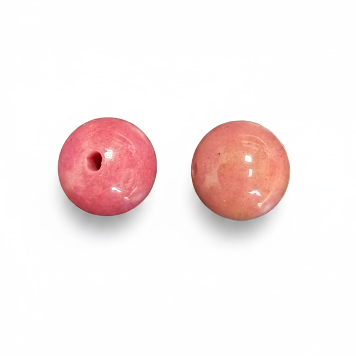 Edelsteen Jade Kraal Rond Roze Bruin 10mm - per stuk-Kralen-Kraaltjes van Renate