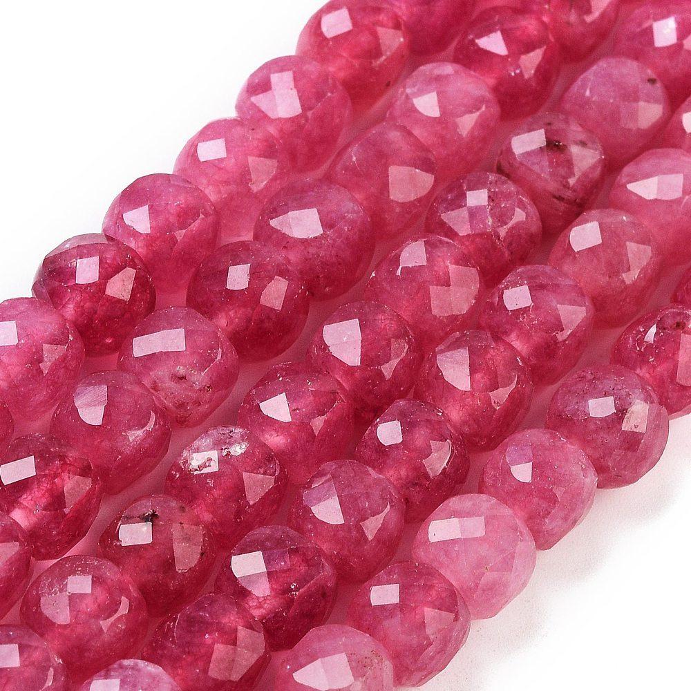 Edelsteen Jade Kubus Diep Roze 8mm - per stuk-Kralen-Kraaltjes van Renate
