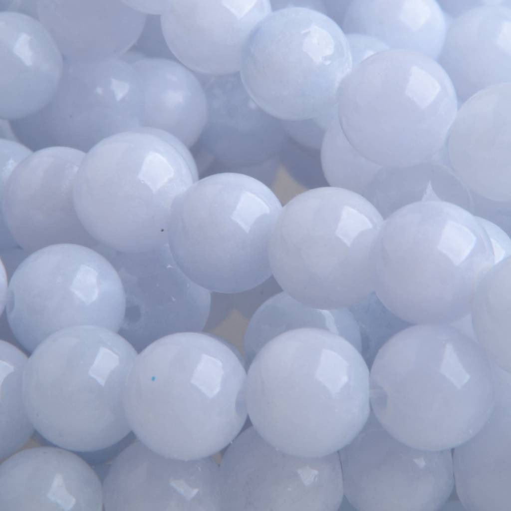 Edelsteen Jade Licht Blauw rond 8mm-Kraaltjes van Renate