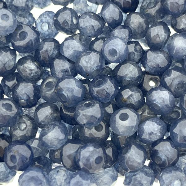 Edelsteen Jade facet donker blauw rondel 4x2mm - 20 stuks-Kraaltjes van Renate