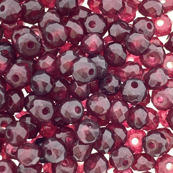 Edelsteen Jade facet donker rood rondel 4x2mm - 20 stuks-Kraaltjes van Renate
