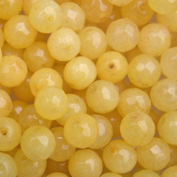 Edelsteen Jade facet geel rond 8mm-Kraaltjes van Renate