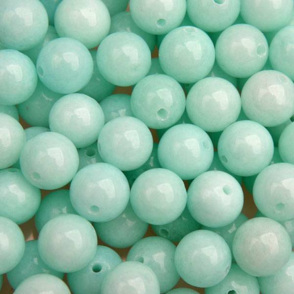 Edelsteen Jade light turquoise rond 8mm-Kraaltjes van Renate