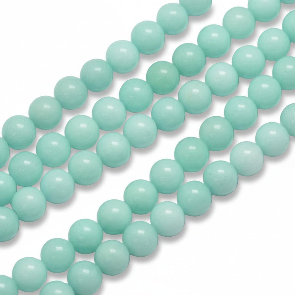 Edelsteen Jade light turquoise rond 8mm - per stuk-Kralen-Kraaltjes van Renate