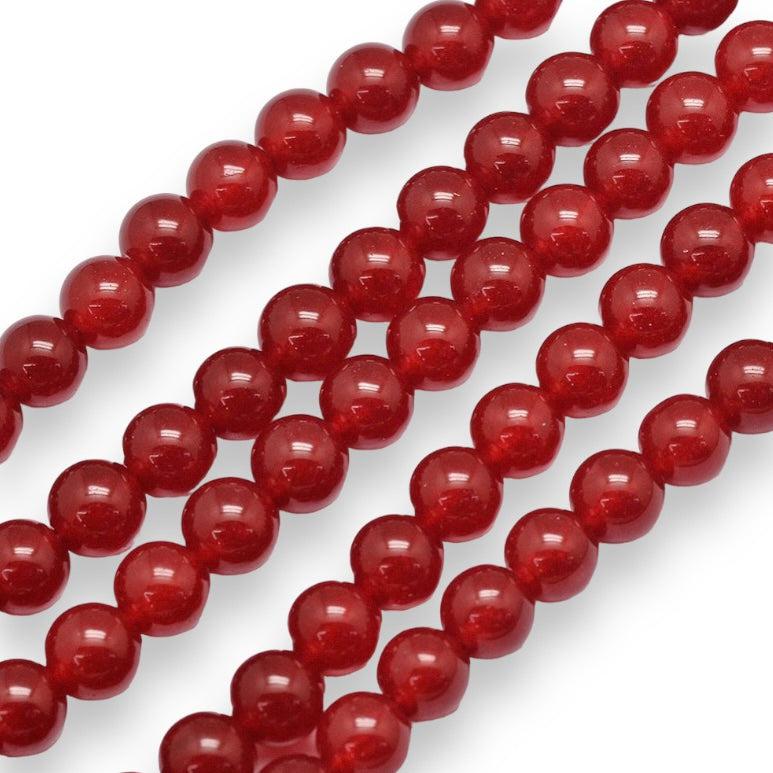 Edelsteen Jade orange red rond 8mm-Kralen-Kraaltjes van Renate