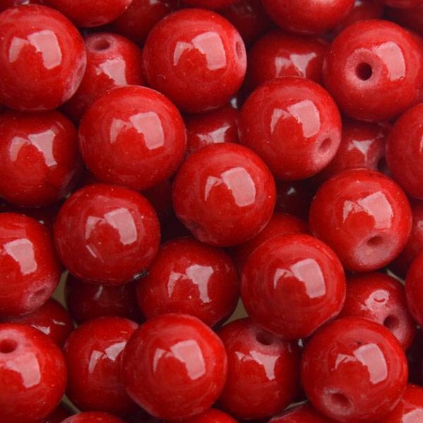 Edelsteen Jade rood rond 8mm-Kraaltjes van Renate