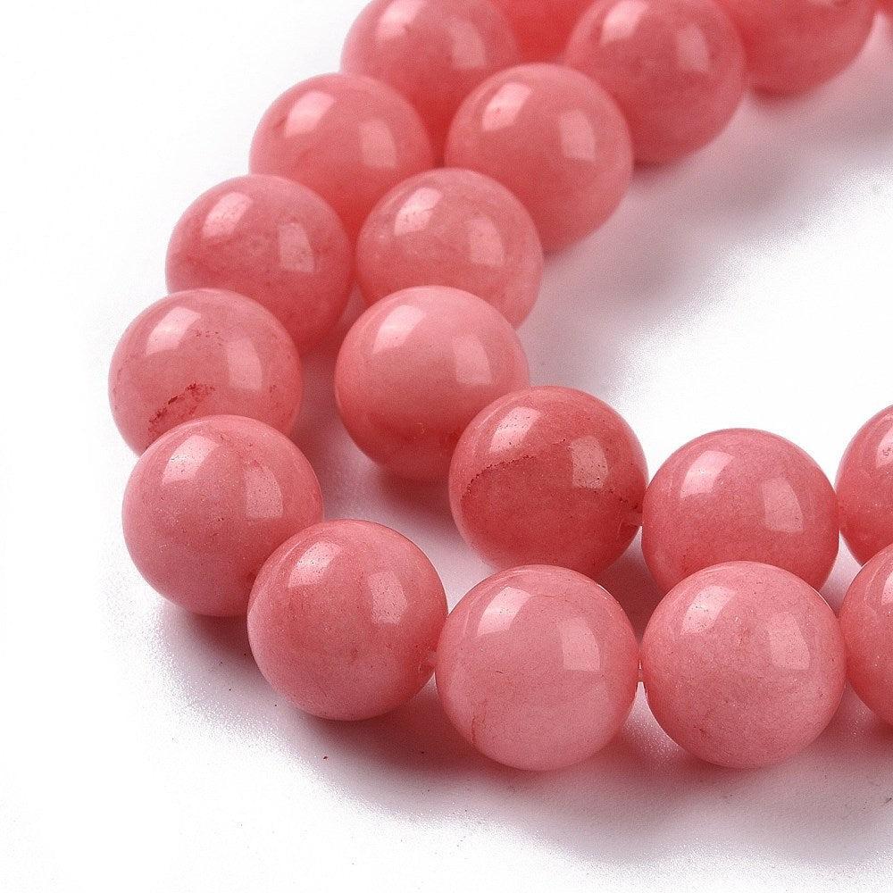 Edelsteen Jade rose peach rond 8mm - per stuk-Kralen-Kraaltjes van Renate