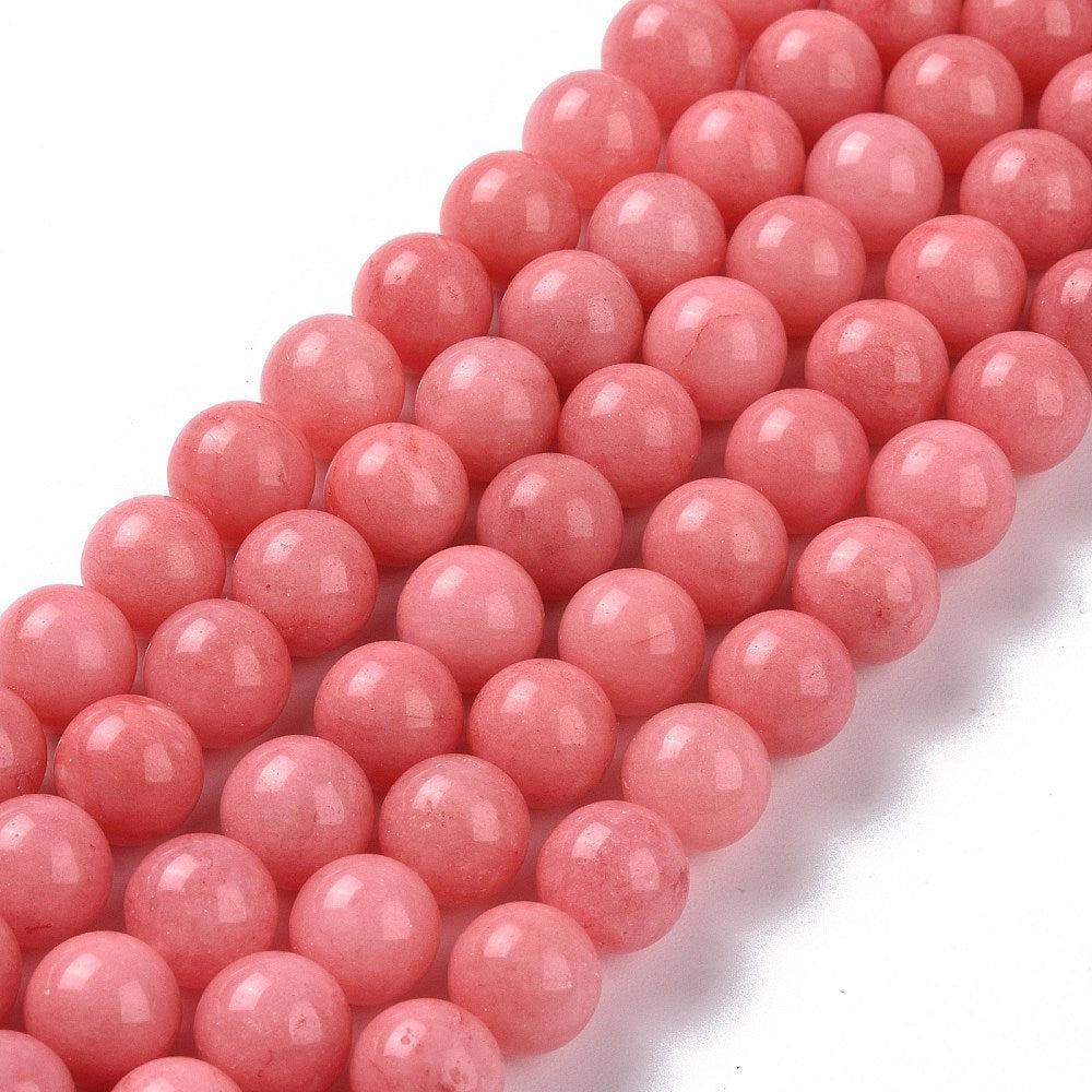 Edelsteen Jade rose peach rond 8mm - per stuk-Kralen-Kraaltjes van Renate