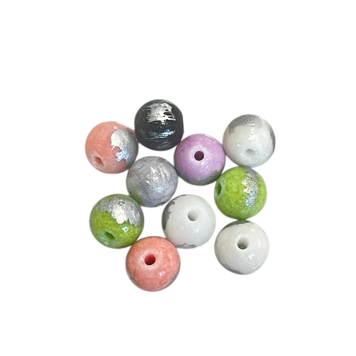 Edelsteen Jade silver color mix rond 4mm- 10 stuks-Kralen-Kraaltjes van Renate