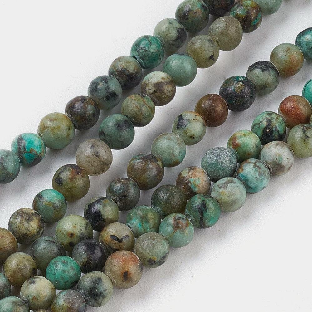 Edelsteen Jasper African Turquoise 2mm- ±40 stuks-bedels-Kraaltjes van Renate