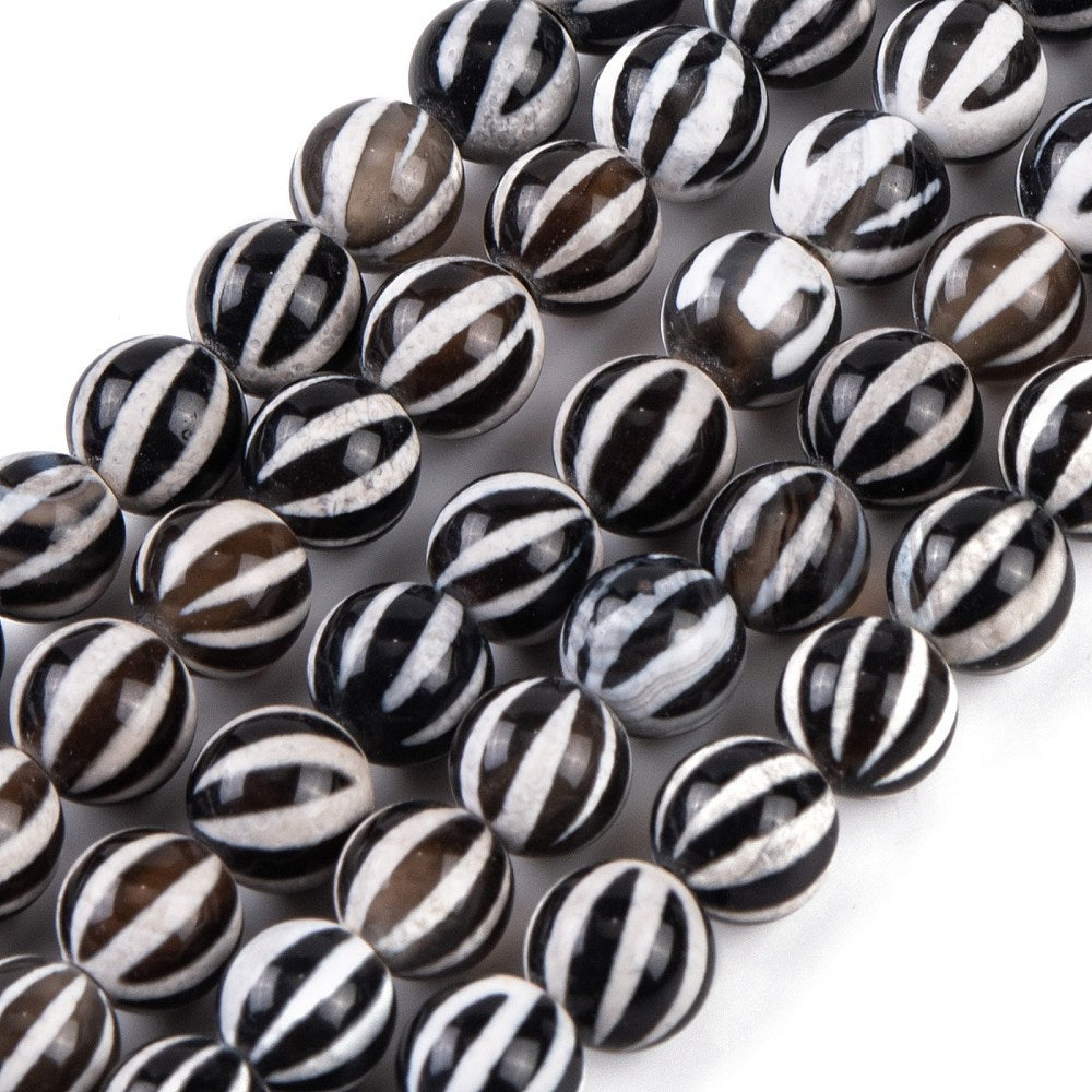 Edelsteen Kraal Agaat Dzi Rond Beige 6mm - per stuk-Kralen-Kraaltjes van Renate
