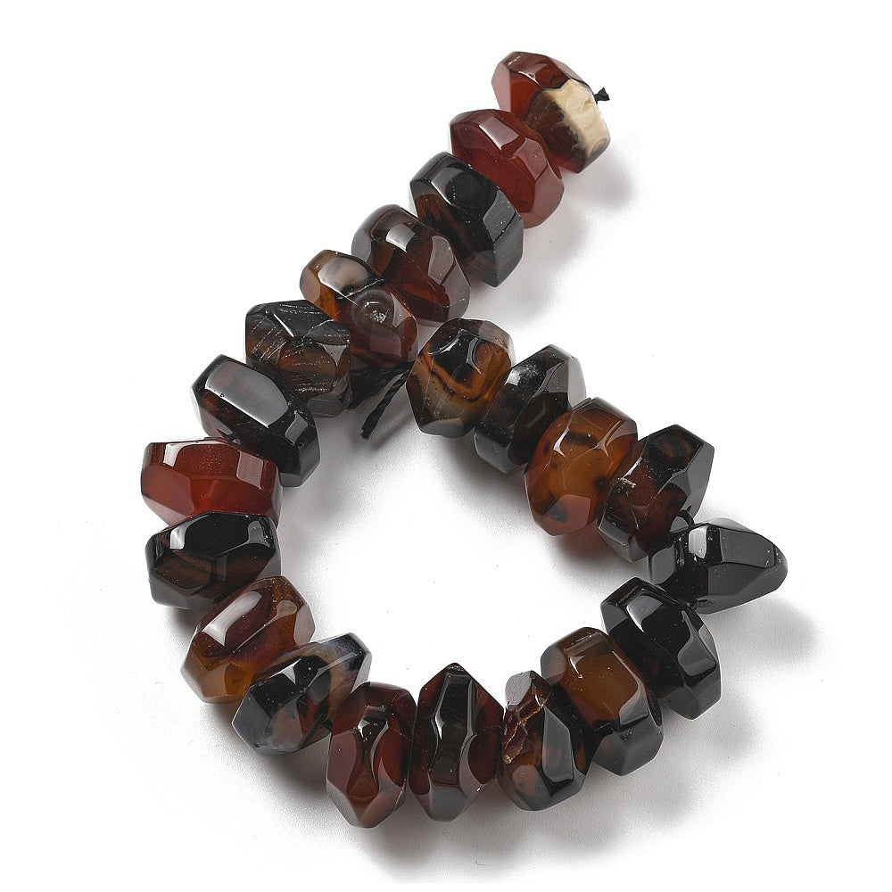 Edelsteen Kraal Agaat Facet Rondel Donkerbruin 16x10mm - per stuk-Kralen-Kraaltjes van Renate