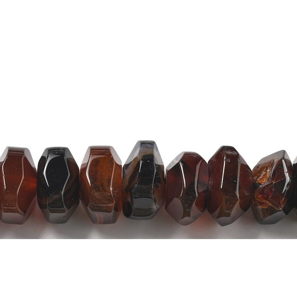 Edelsteen Kraal Agaat Facet Rondel Donkerbruin 16x10mm - per stuk-Kralen-Kraaltjes van Renate