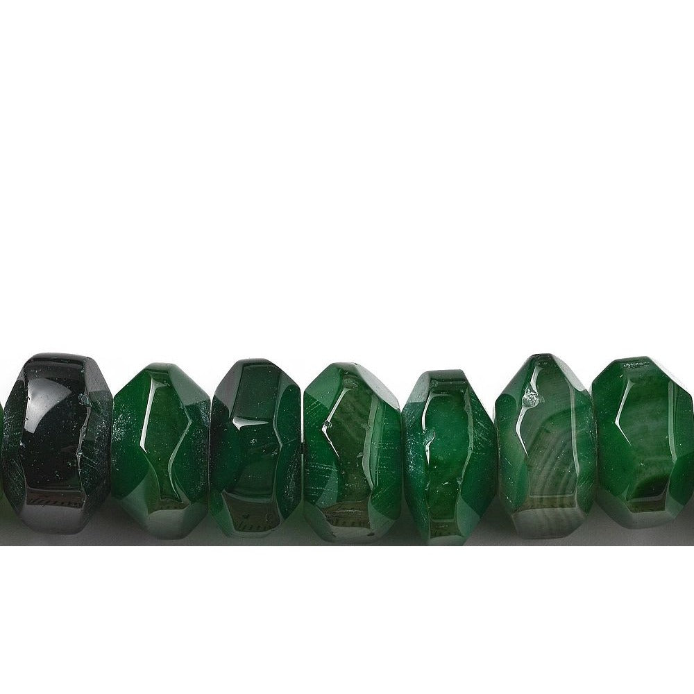 Edelsteen Kraal Agaat Facet Rondel Donkergroen 16x10mm - per stuk-Kralen-Kraaltjes van Renate