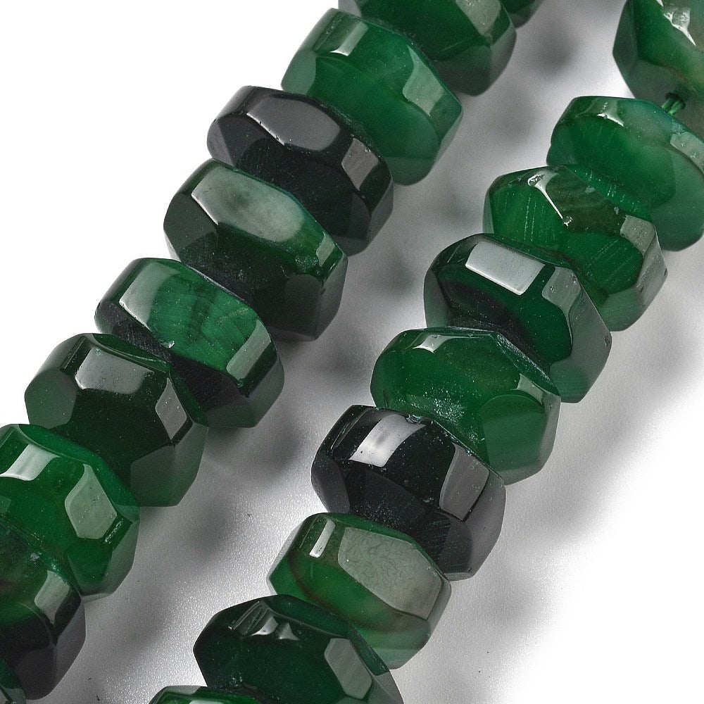 Edelsteen Kraal Agaat Facet Rondel Donkergroen 16x10mm - per stuk-Kralen-Kraaltjes van Renate