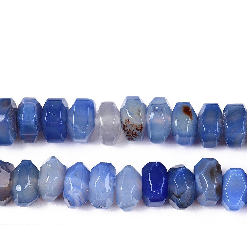 Edelsteen Kraal Agaat Facet Rondel Helderblauw 18x9mm - per stuk-Kralen-Kraaltjes van Renate