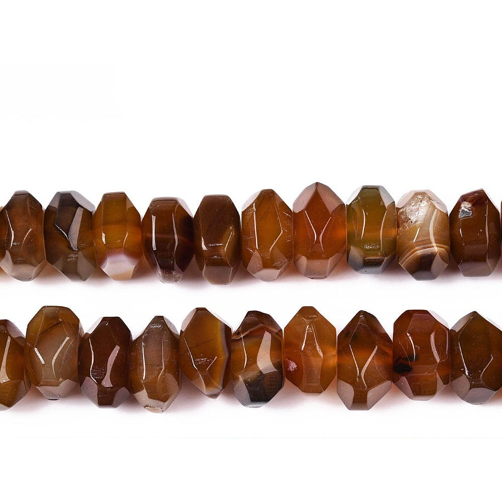 Edelsteen Kraal Agaat Facet Rondel Roestbruin 18x9mm - per stuk-Kralen-Kraaltjes van Renate