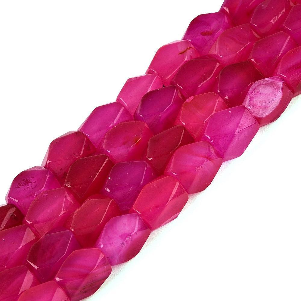 Edelsteen Kraal Agaat Rechthoek Fuchsia 13mm - per stuk-Kralen-Kraaltjes van Renate