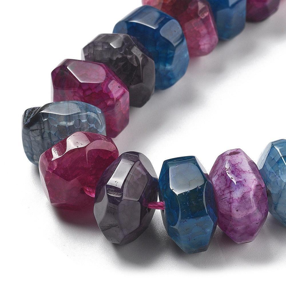 Edelsteen Kraal Agaat Rondel Multicolor 16x10mm - per stuk-Kralen-Kraaltjes van Renate