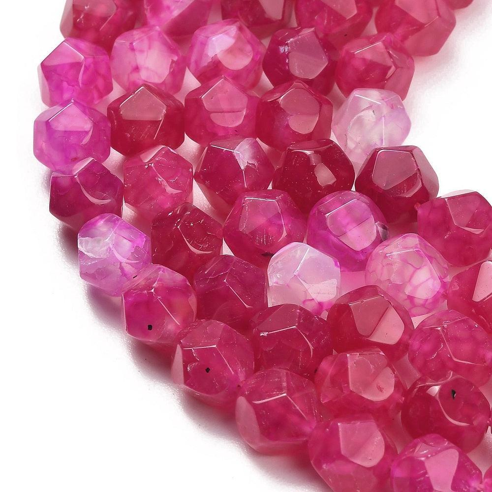 Edelsteen Kraal Agaat Stergeslepen Rond Fuchsia 10mm - per stuk-Kralen-Kraaltjes van Renate