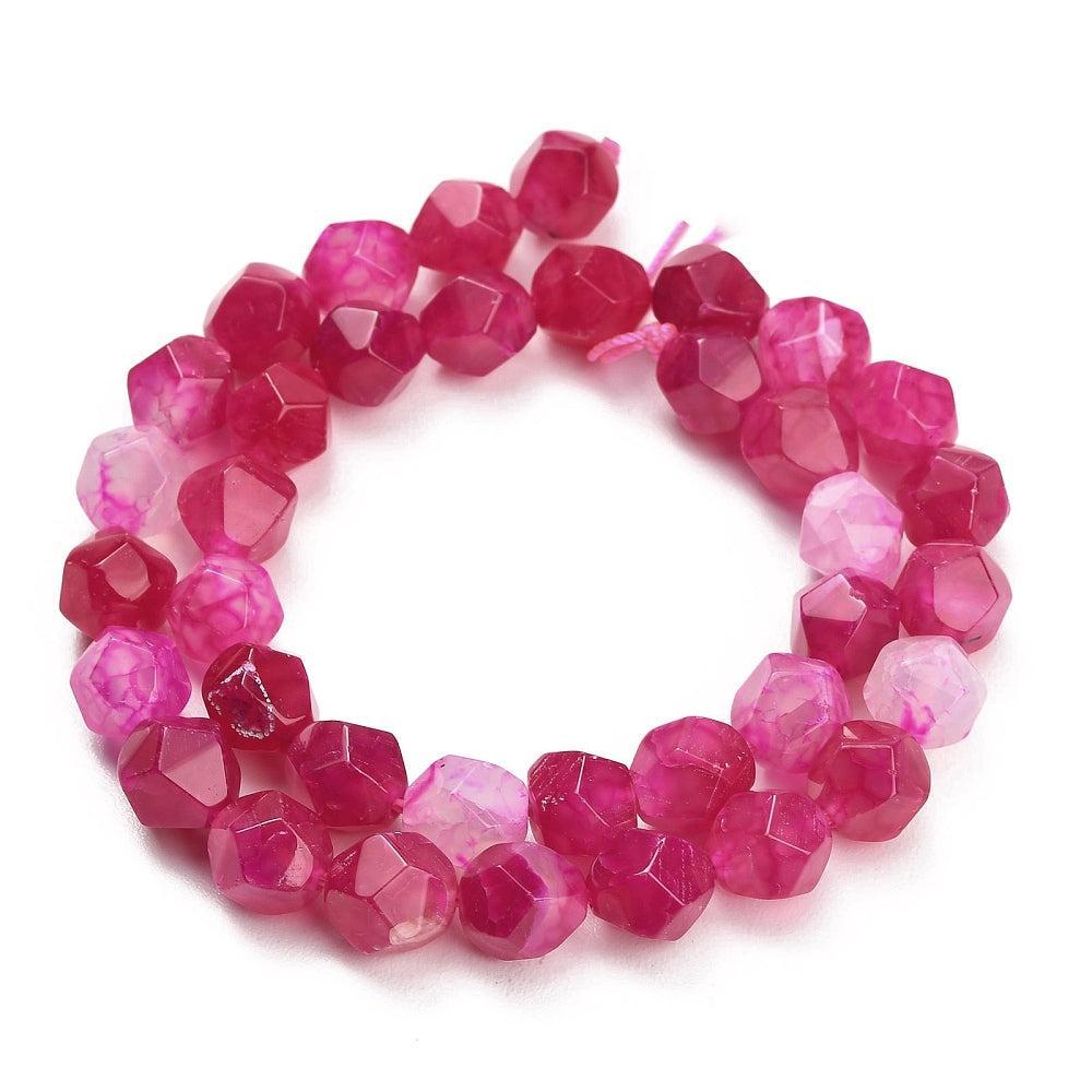 Edelsteen Kraal Agaat Stergeslepen Rond Fuchsia 10mm - per stuk-Kralen-Kraaltjes van Renate
