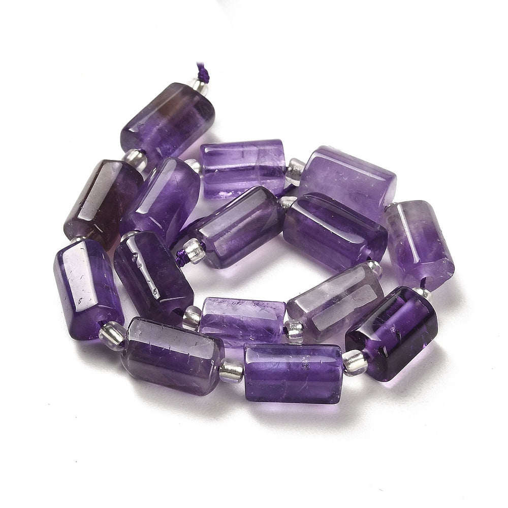 Edelsteen Kraal Amethist Facet Tube Paars 8.5x5.5mm - per stuk-Kralen-Kraaltjes van Renate