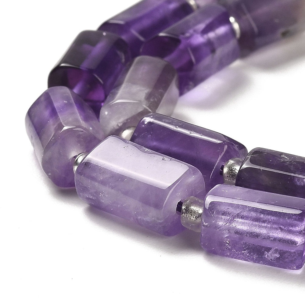 Edelsteen Kraal Amethist Facet Tube Paars 8.5x5.5mm - per stuk-Kralen-Kraaltjes van Renate