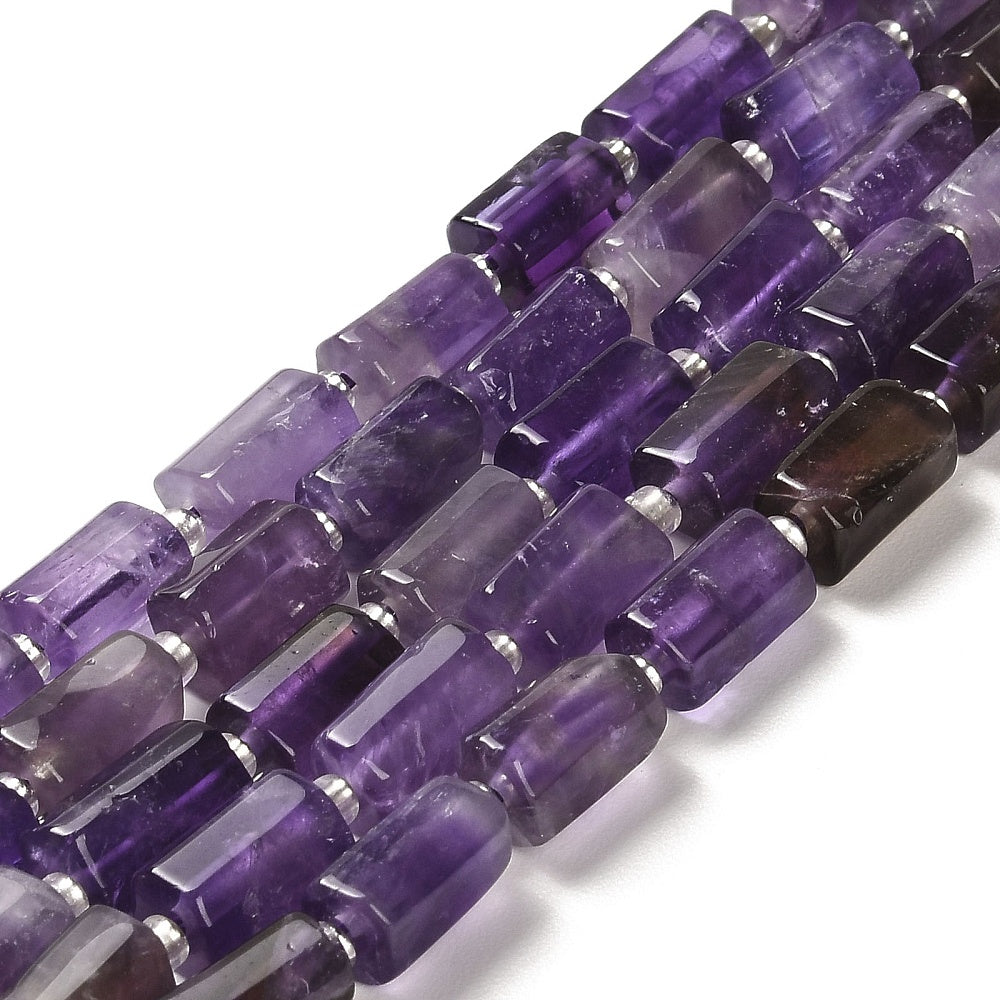 Edelsteen Kraal Amethist Facet Tube Paars 8.5x5.5mm - per stuk-Kralen-Kraaltjes van Renate